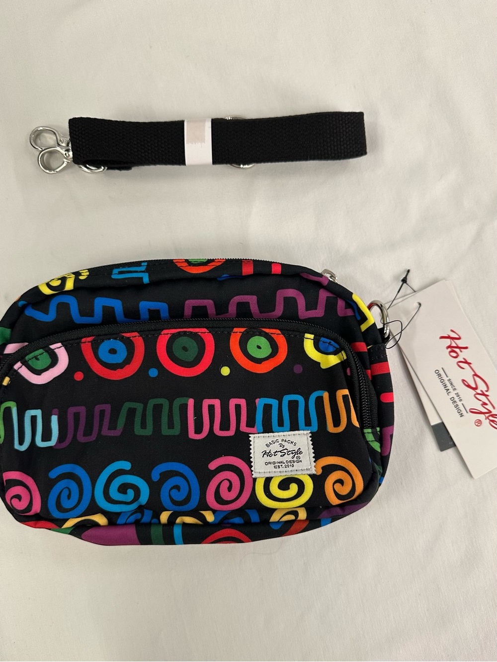 NWT HotStyle Retro Geometric Multi-Color Crossbody Shoulder Bag Small Pouch